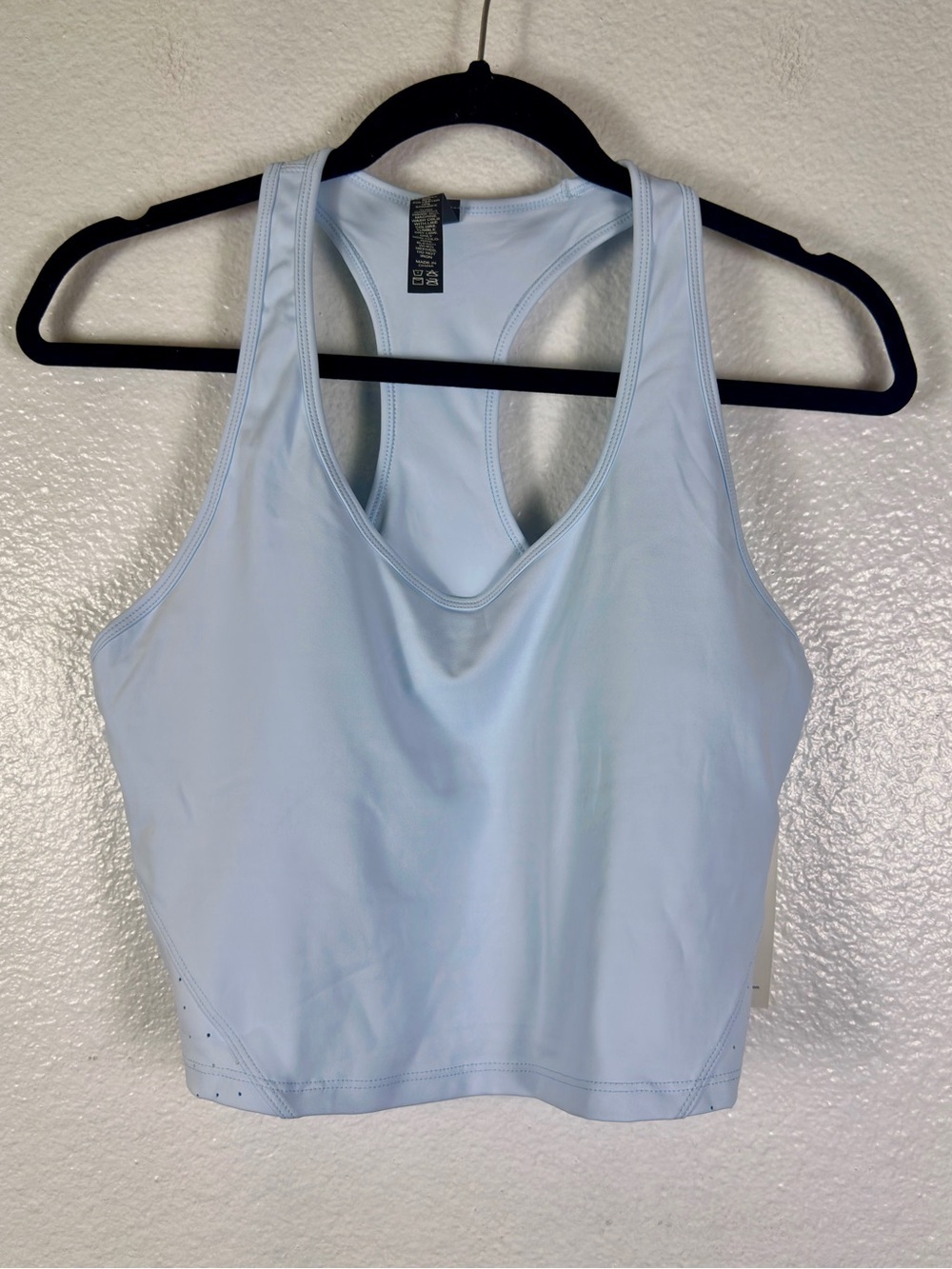 Leapsrtride Women's Core Racerback Wireless Sports Bra Blue L Medium Support